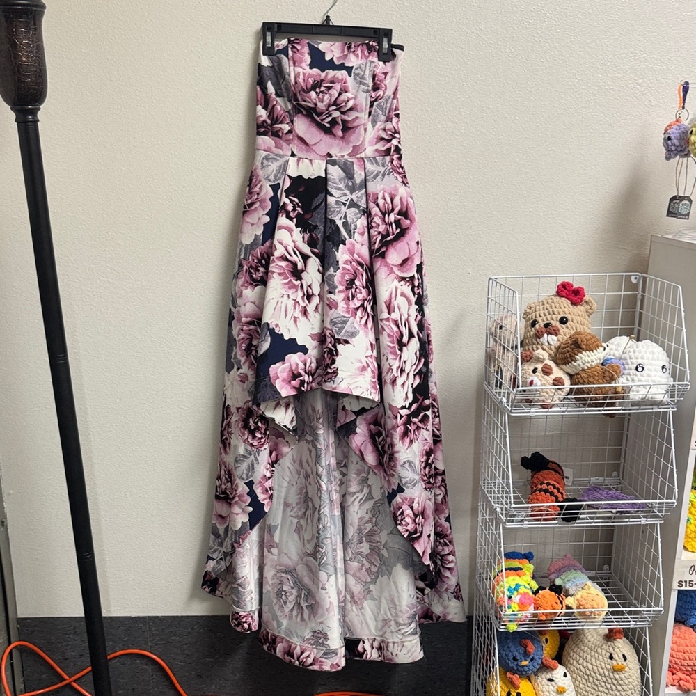 Speechless Pink and White Floral Formal Dress